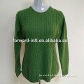 cable knit cashmere wool sweater for middle age women